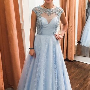 Cinderella blue prom gown